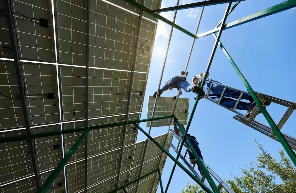 Intalling solar carport representation