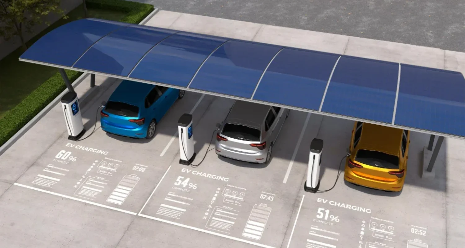 commercial solar carport charging ev